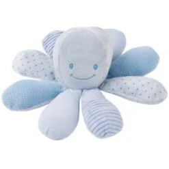 Nattou Peluche Activité Poulpe, Avec Hochet, Compagnon Dès La Naissance, 20 Cm, Bleu, Art. N° 879729