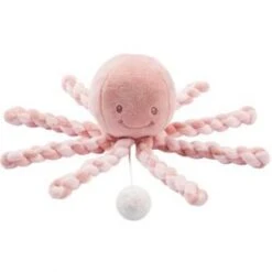Nattou Peluche Musicale Poulpe, Mélodie "La-Le-Lu", Pour Nouveaux-Nés Et Bébés Prématurés, 23 Cm, Lapidou, Vieux Rose/Rose Clair