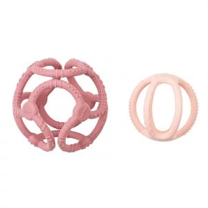Nattou Set De 2 Balles Silicone - Rose 3 Nattou Set De 2 Balles Silicone - Rose