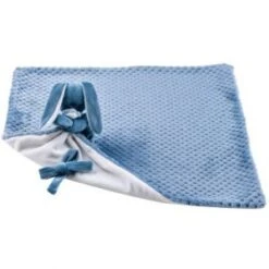 Nattou Doudou Couverture Lapidou - En Polyester - Bleu Pineapple + Blanc SBD