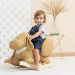 Bascule Charlie Le Chien NATTOU Jacquard Caramel -Nattou bascule charlie le chien nattou jacquard caramel 1 2